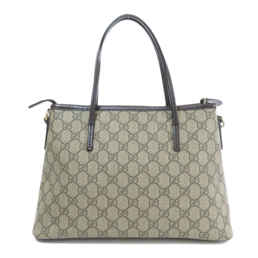 Gucci GG Supreme 2way Convertible Tote featuring brown leather - Picture 2 of 11